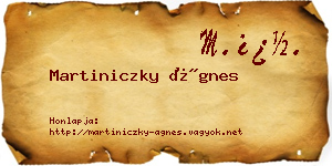 Martiniczky Ágnes névjegykártya